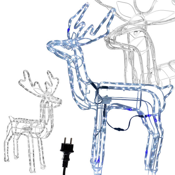 Šviečiantis šiaurės elnias 216 vadovaujama kalėdinė dekoracija su judančia galva didelis sodas, Šalta balta, Szín, Hideg fehér