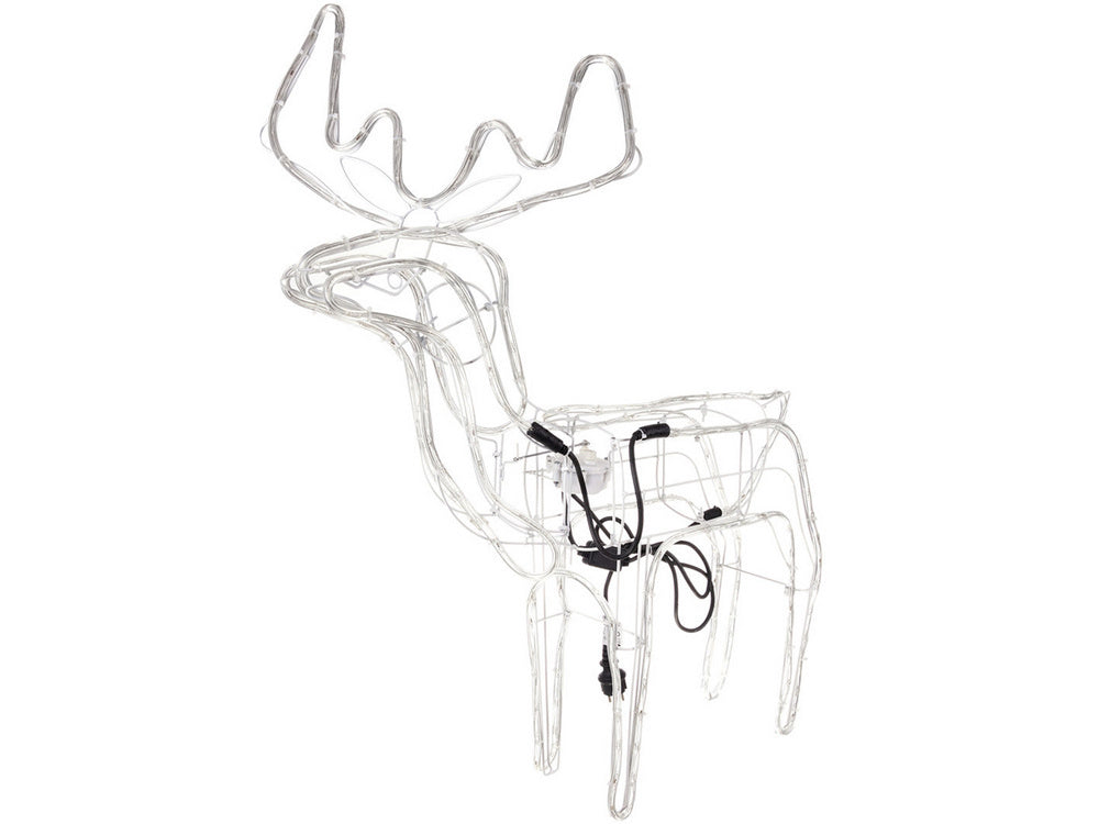 Šviečiantis šiaurės elnias 216 vadovaujama kalėdinė dekoracija su judančia galva didelis sodas, Šalta balta, Szín, Hideg fehér