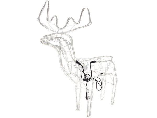 Šviečiantis šiaurės elnias 216 vadovaujama kalėdinė dekoracija su judančia galva didelis sodas, Šalta balta, Szín, Hideg fehér