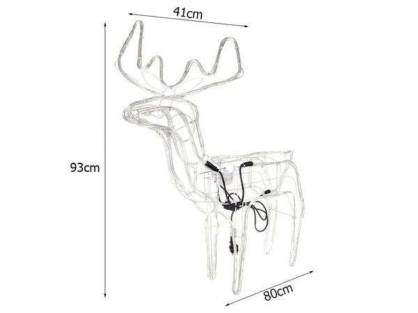 Šviečiantis šiaurės elnias 216 vadovaujama kalėdinė dekoracija su judančia galva didelis sodas, Šalta balta, Szín, Hideg fehér