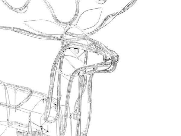 Šviečiantis šiaurės elnias 216 vadovaujama kalėdų dekoracija didelis sodas su judančia galva, Šiltai baltas, Szín, Meleg fehér