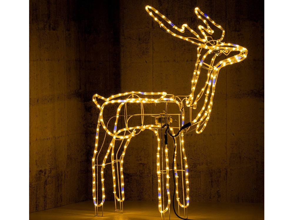 Šviečiantis šiaurės elnias 216 vadovaujama kalėdų dekoracija didelis sodas su judančia galva, Šiltai baltas, Szín, Meleg fehér