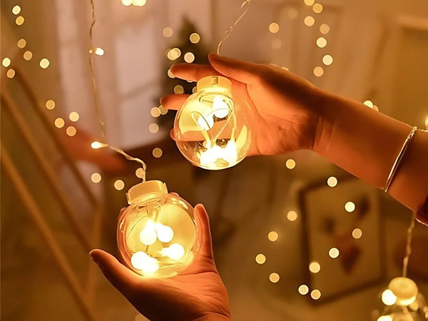 Šviesos užuolaida šventinė girlianda bauble dekoravimas 138 vadovaujama šilta spalva ip44