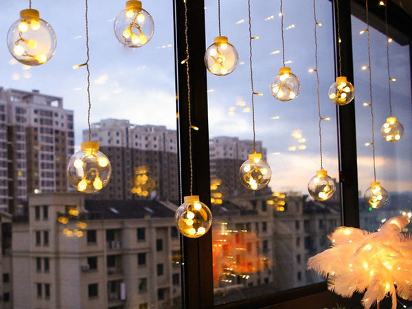 Šviesos užuolaida šventinė girlianda bauble dekoravimas 138 vadovaujama šilta spalva ip44