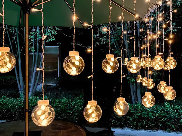 Šviesos užuolaida šventinė girlianda bauble dekoravimas 138 vadovaujama šilta spalva ip44