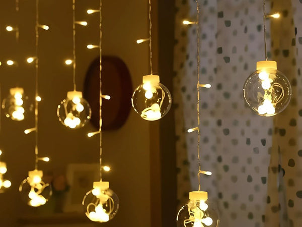 Šviesos užuolaida šventinė girlianda bauble dekoravimas 138 vadovaujama šilta spalva ip44