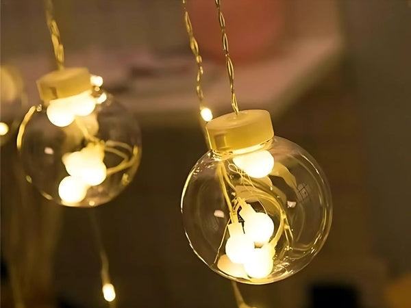 Šviesos užuolaida šventinė girlianda bauble dekoravimas 138 vadovaujama šilta spalva ip44