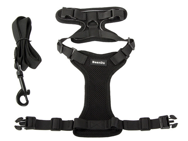 Pakaba be spaudimo vaikščiojimo diržai mažiems šunims rankena lengva minkšta stipri m, Juoda, Szín, Fekete