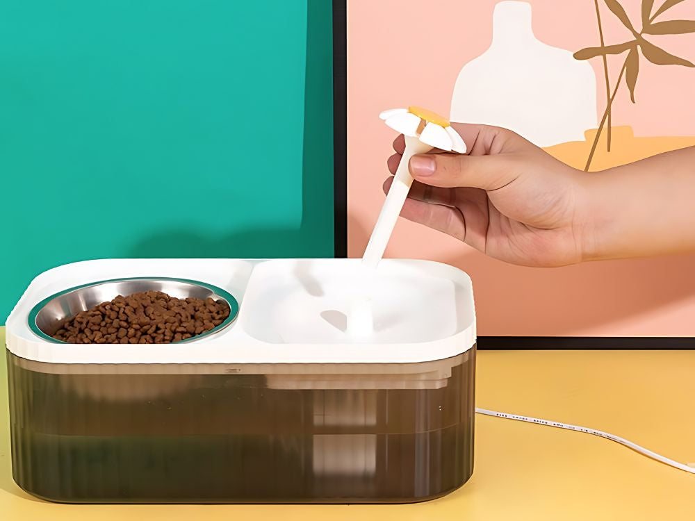 Automatinis kačių gertuvė šuns vandens fontanas filtras maisto dubuo, Baltas, Szín, Fehér