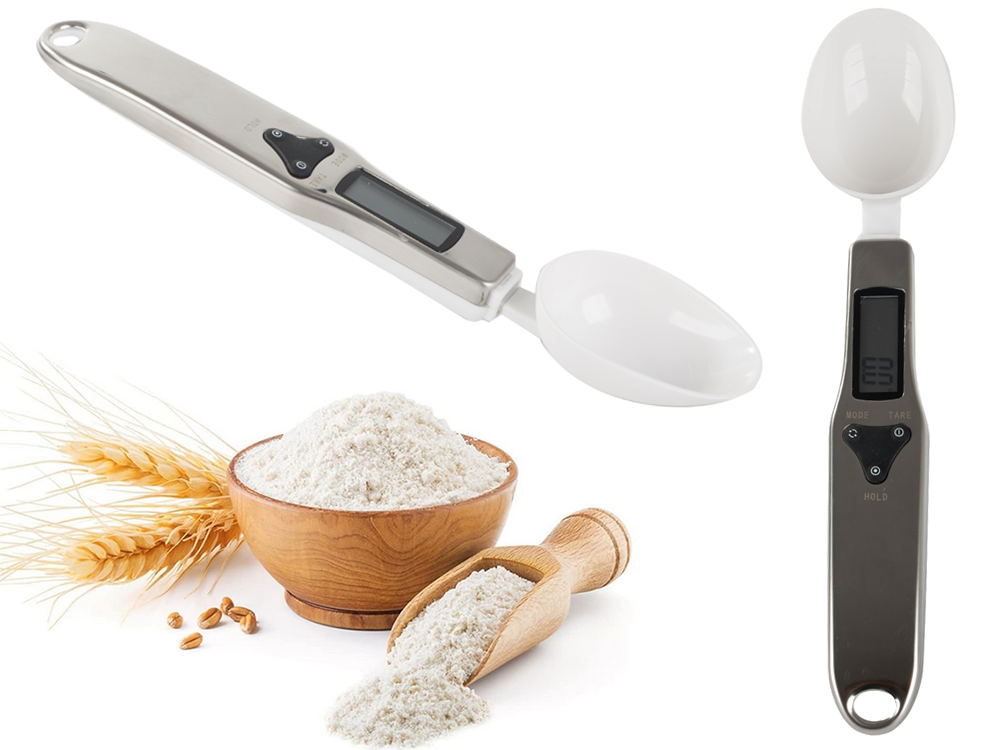 Elektroninės kuchininės svarstyklės lcd skaitmeninės tikslios rankenėlės 500g, Baltas, Szín, Fehér