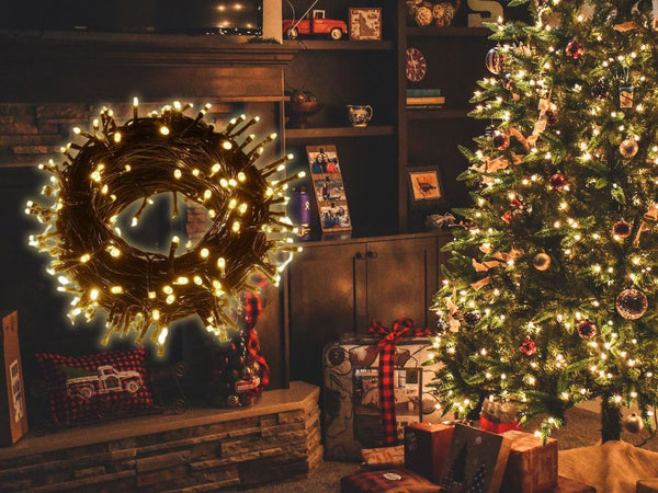 Kalėdų eglutės žibintai vidaus balta šilta 500 vadovaujama apšvietimas 7 programos