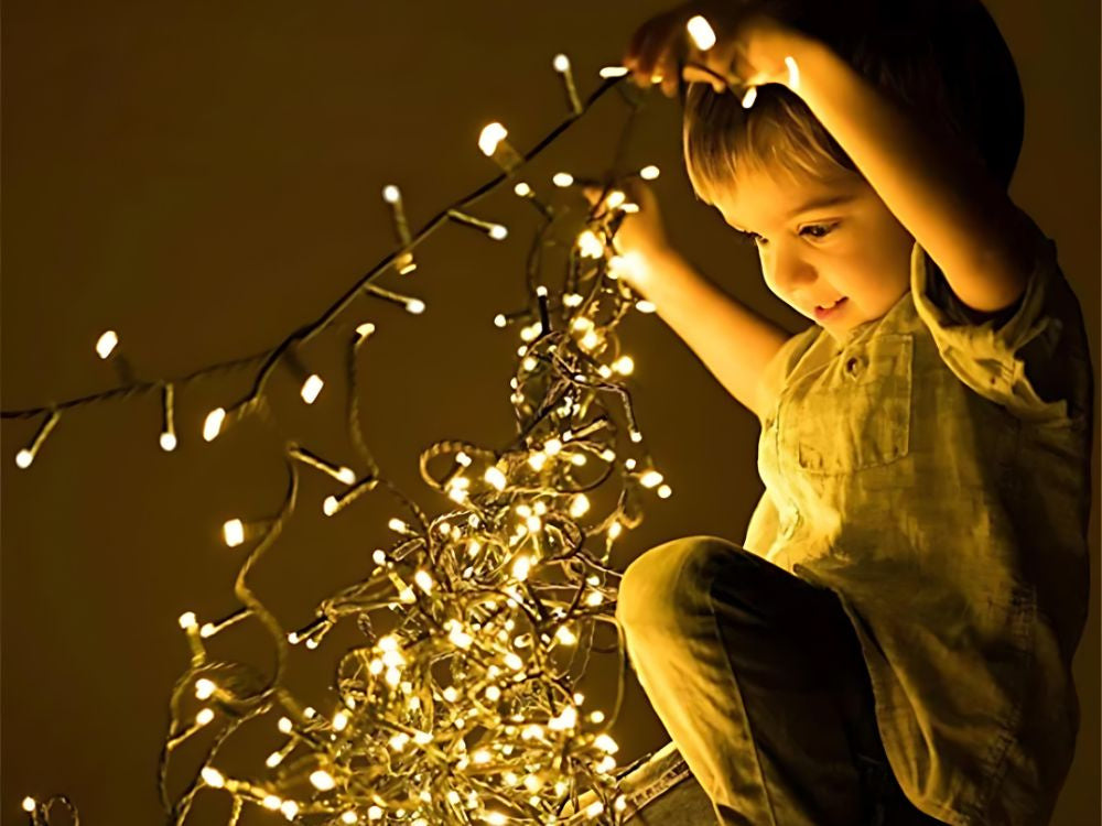 Kalėdų eglutės žibintai vidaus balta šilta 500 vadovaujama apšvietimas 7 programos