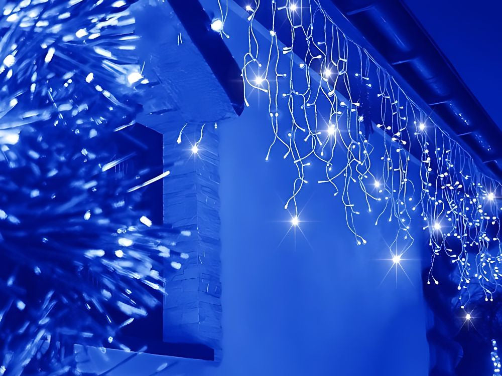 Žibintai šviesos užuolaida kalėdų girlianda dekoravimas 300 vadovaujama šalta ip44