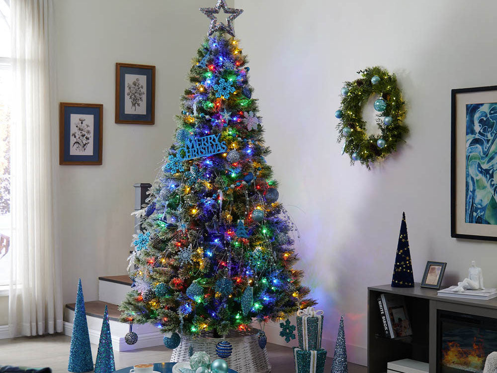 Interjero kalėdų eglutės žibintai daugiaspalvis 300 vadovaujamas apšvietimas 8 programos