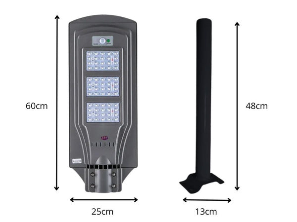 Saulės gatvės žibintas su nuotolinio valdymo judesio ir sutemų jutikliu ip65