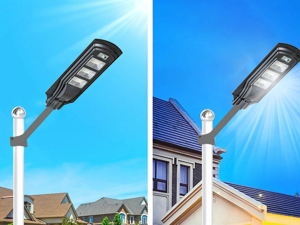 Saulės gatvės žibintas su nuotolinio valdymo judesio ir sutemų jutikliu ip65