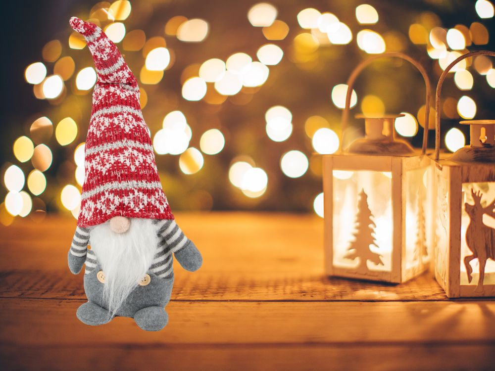 Kalėdinis ghost pilkas nykštukas su eglute ir barzda 38cm minkštas, Pilka, Szín, Szürke