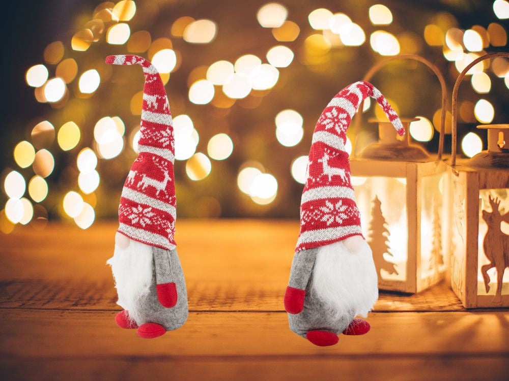 Kalėdinis ghost pilkas nykštukas su eglutės barzda 48cm minkštas, Pilka, Szín, Szürke