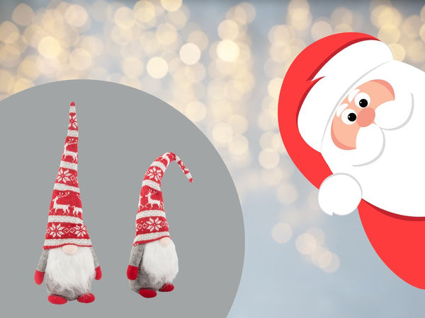 Kalėdinis ghost pilkas nykštukas su eglutės barzda 48cm minkštas, Pilka, Szín, Szürke