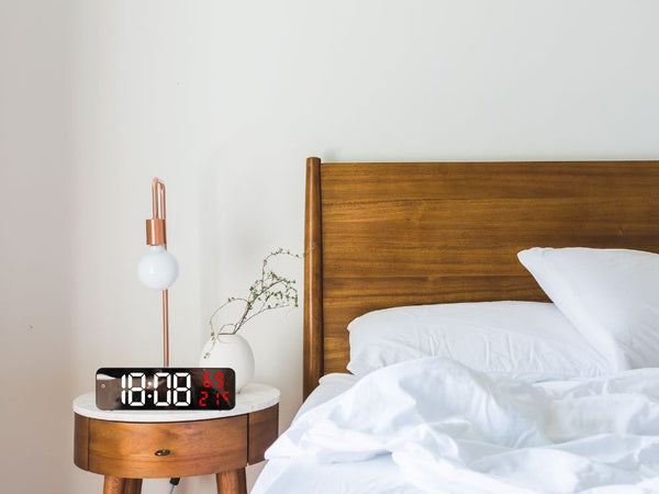 Elektroninis laikrodis skaitmeninis led žadintuvas termometras veidrodis stovi usb baterijos, Raudona, Szín, Piros