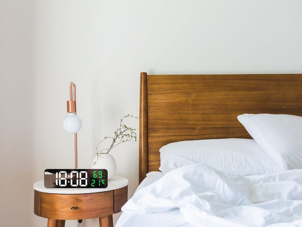 Elektroninis laikrodis skaitmeninis led žadintuvas termometras veidrodis stovi usb baterijos, Žalia, Szín, Zöld