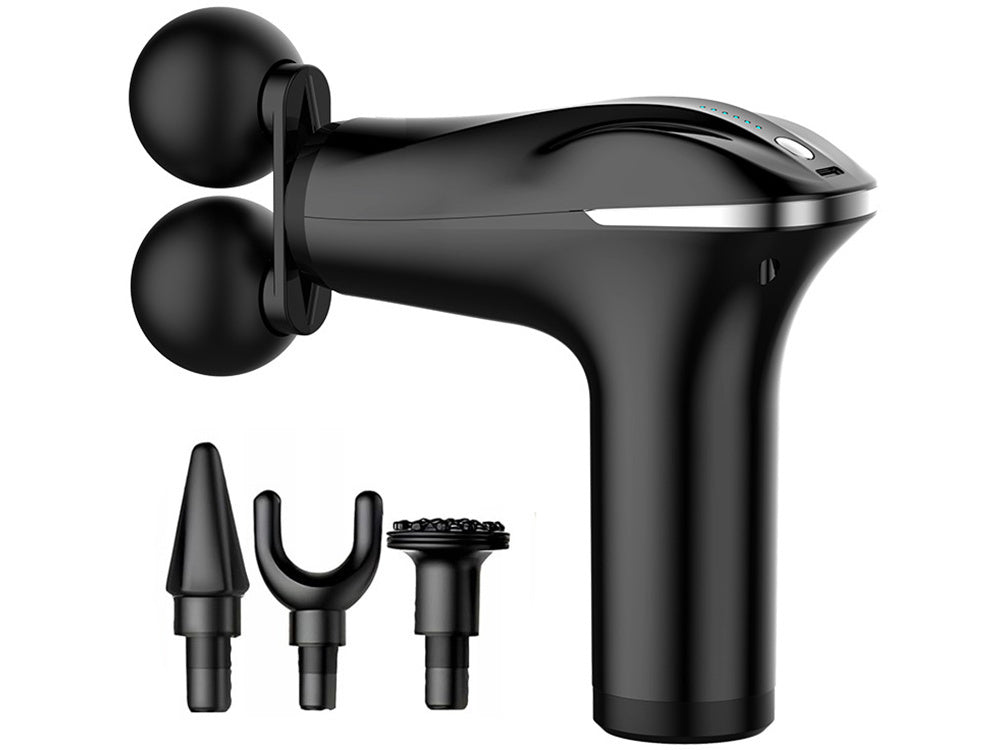 Nugaros masažo pistoletas kūno kojų masažuoklis stiprus masažo pistoletas 4 patarimai, Juoda, Szín, Fekete