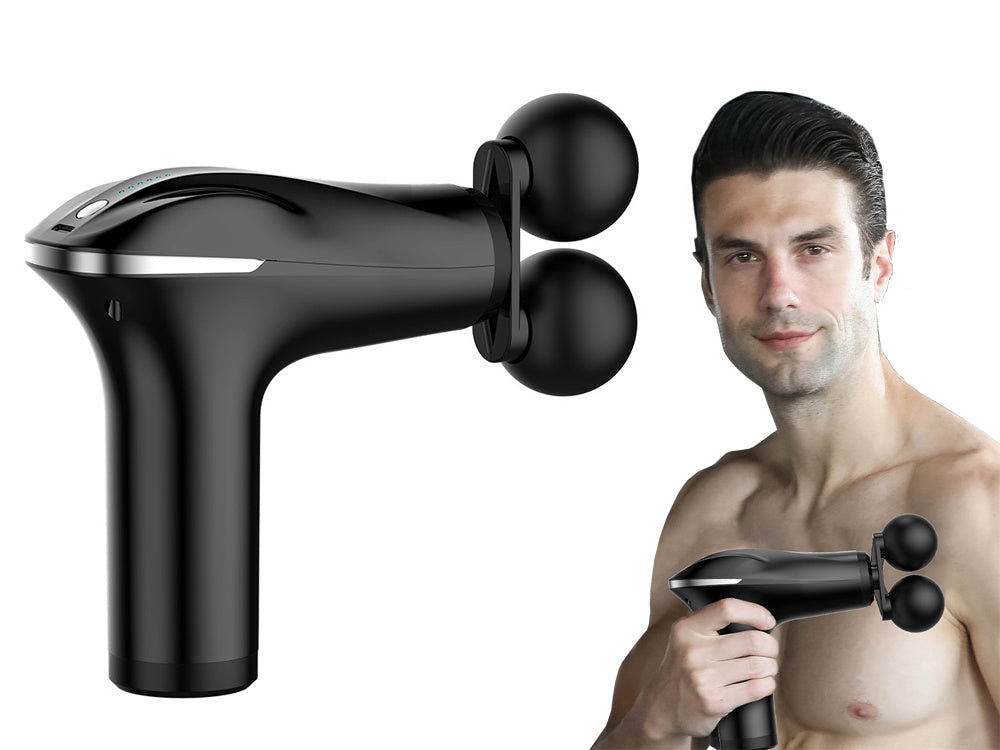 Nugaros masažo pistoletas kūno kojų masažuoklis stiprus masažo pistoletas 4 patarimai, Juoda, Szín, Fekete