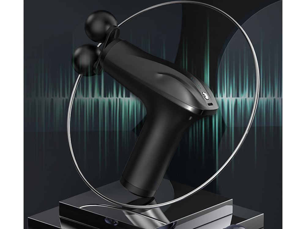 Nugaros masažo pistoletas kūno kojų masažuoklis stiprus masažo pistoletas 4 patarimai, Juoda, Szín, Fekete