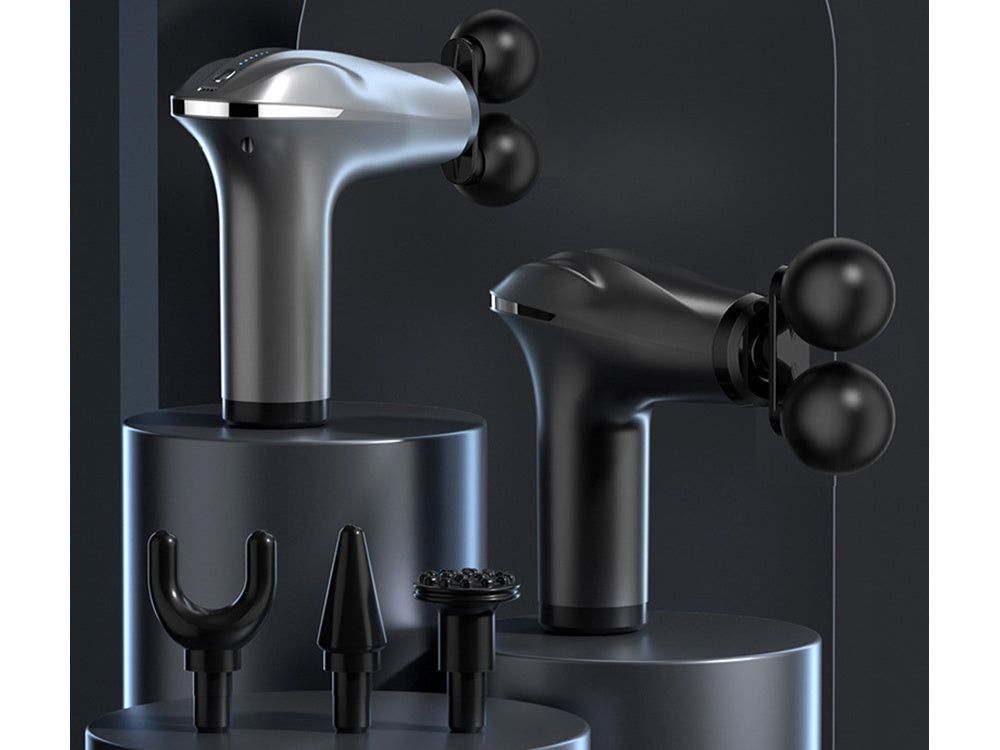 Nugaros masažo pistoletas kūno kojų masažuoklis stiprus masažo pistoletas 4 patarimai, Juoda, Szín, Fekete