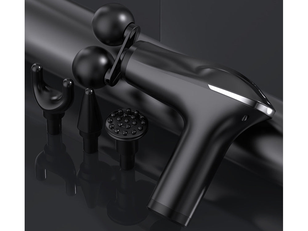 Nugaros masažo pistoletas kūno kojų masažuoklis stiprus masažo pistoletas 4 patarimai, Juoda, Szín, Fekete