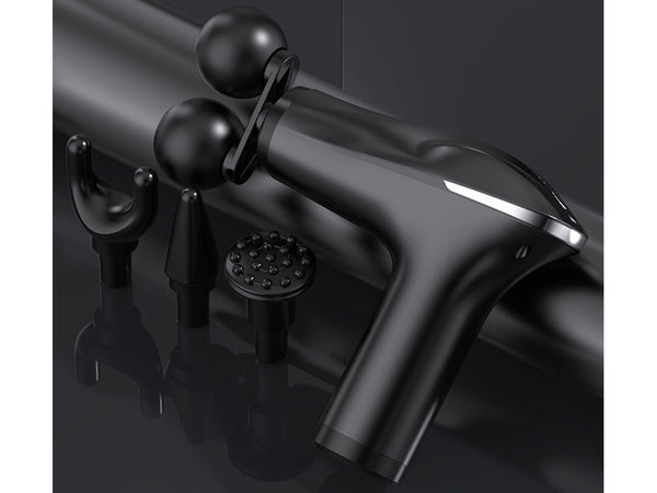 Nugaros masažo pistoletas kūno kojų masažuoklis stiprus masažo pistoletas 4 patarimai, Juoda, Szín, Fekete