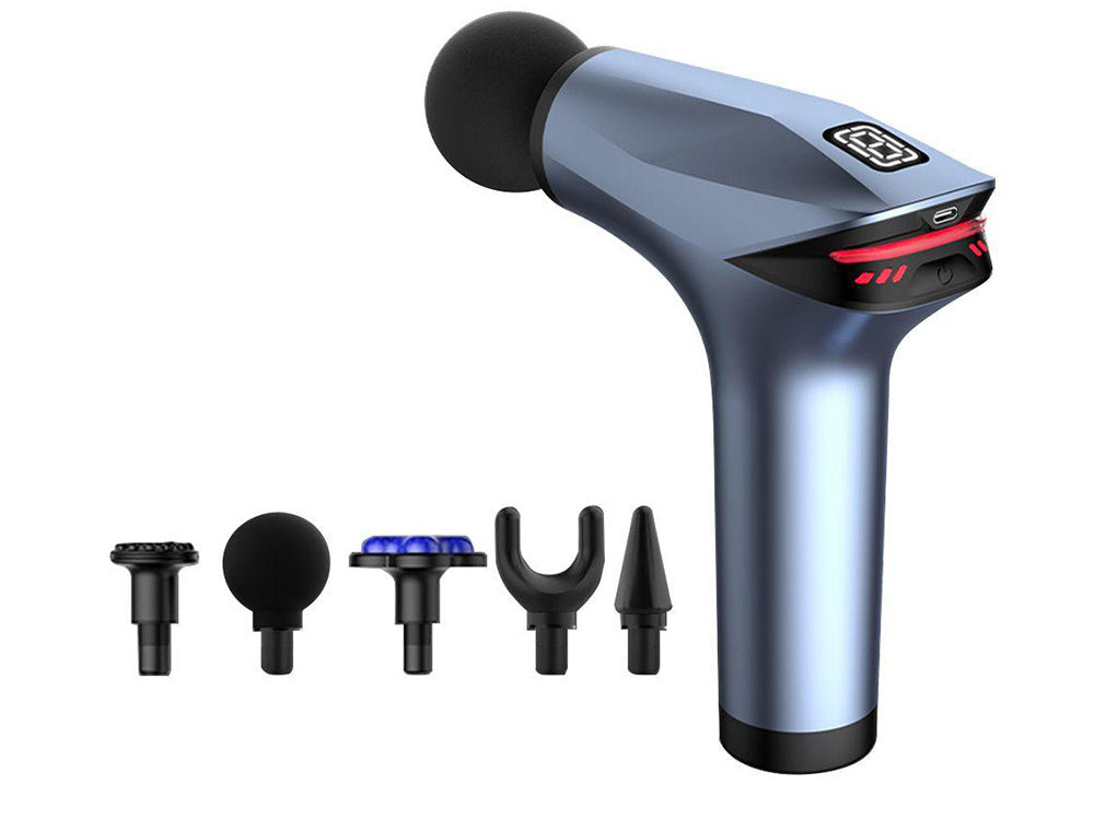 Nugaros masažo pistoletas kūno kojų masažuoklis stiprus masažo pistoletas 5 patarimai, Mėlyna, Szín, Kék