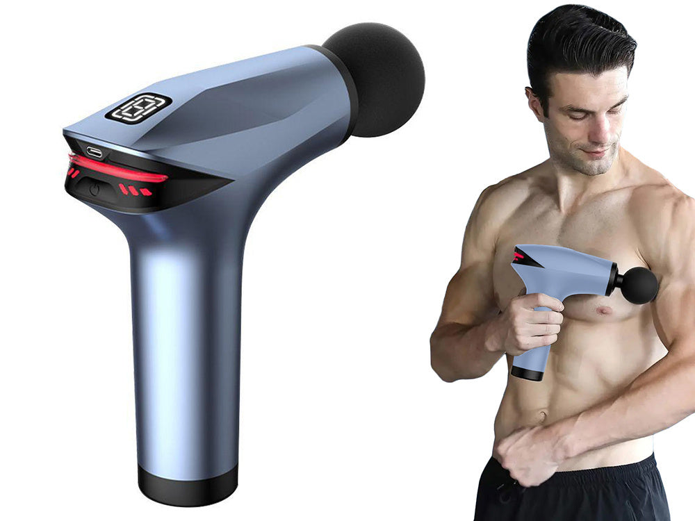 Nugaros masažo pistoletas kūno kojų masažuoklis stiprus masažo pistoletas 5 patarimai, Mėlyna, Szín, Kék