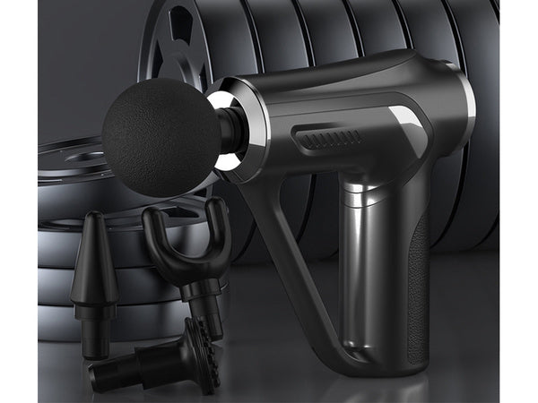 Nugaros masažo pistoletas kūno kojų masažuoklis stiprus masažo pistoletas 4 patarimai, Juoda, Szín, Fekete