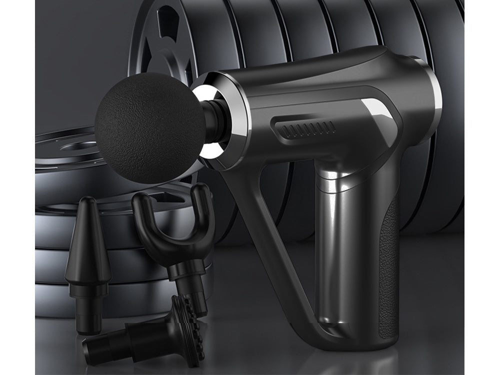 Nugaros masažo pistoletas kūno kojų masažuoklis stiprus masažo pistoletas 4 patarimai, Juoda, Szín, Fekete