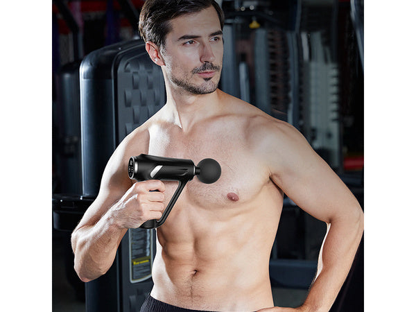 Nugaros masažo pistoletas kūno kojų masažuoklis stiprus masažo pistoletas 4 patarimai, Juoda, Szín, Fekete