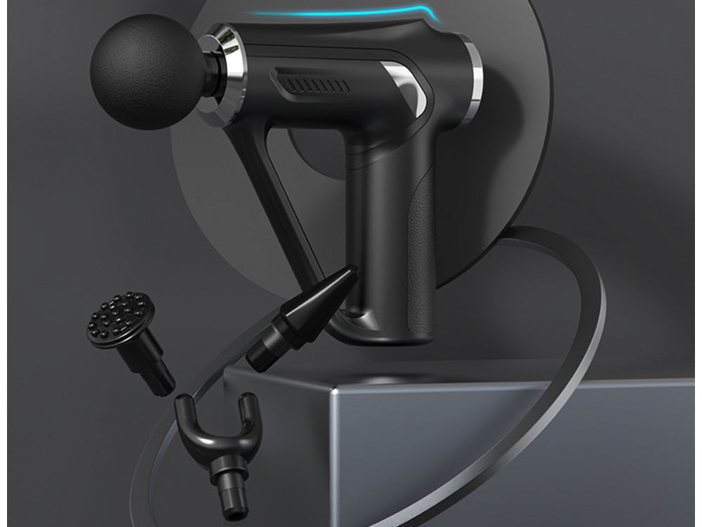 Nugaros masažo pistoletas kūno kojų masažuoklis stiprus masažo pistoletas 4 patarimai, Juoda, Szín, Fekete