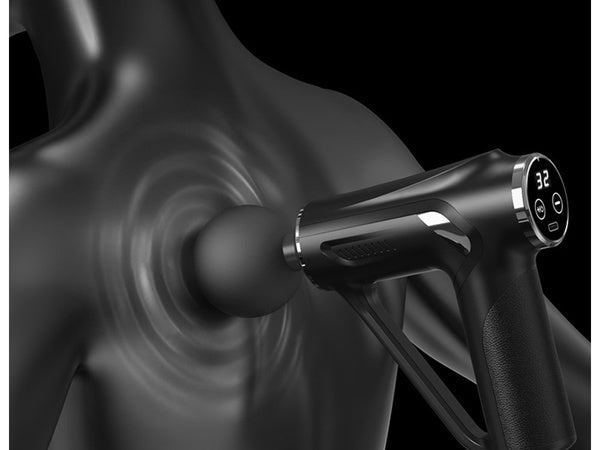 Nugaros masažo pistoletas kūno kojų masažuoklis stiprus masažo pistoletas 4 patarimai, Juoda, Szín, Fekete