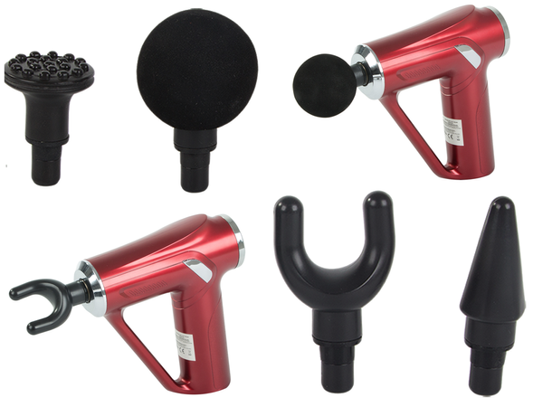 Nugaros masažo pistoletas kūno kojų masažuoklis stiprus masažo pistoletas 4 patarimai, Raudona, Szín, Piros