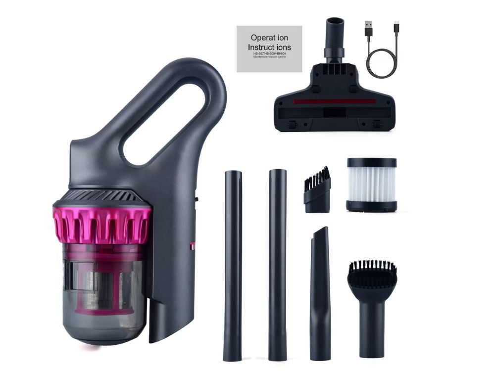 Vertikalus dulkių siurblys be maišelio rankinis 2in1 100w 4 hepa antgaliai