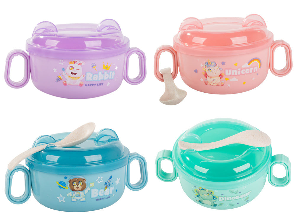 Maitinimo reikmenų rinkinys kūdikių maisto dubenėlis su rankenėlėmis šaukštas