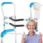 Tualeto rankena reguliuojamas turėklas stabilus senjorams