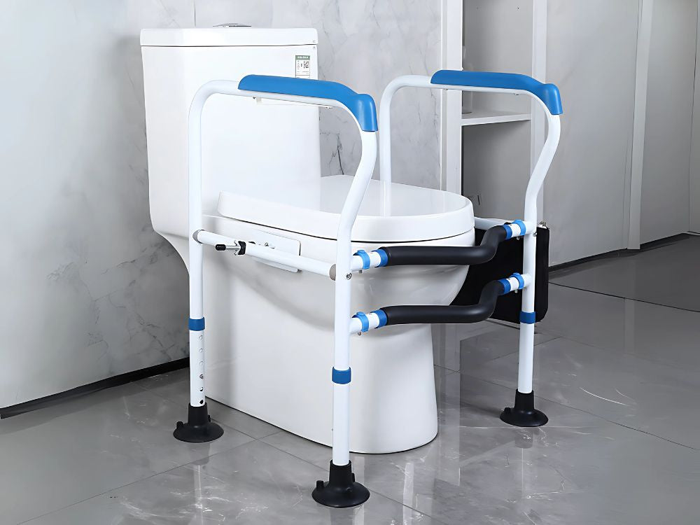 Tualeto rankena reguliuojamas turėklas stabilus senjorams