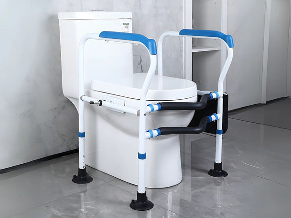 Tualeto rankena reguliuojamas turėklas stabilus senjorams
