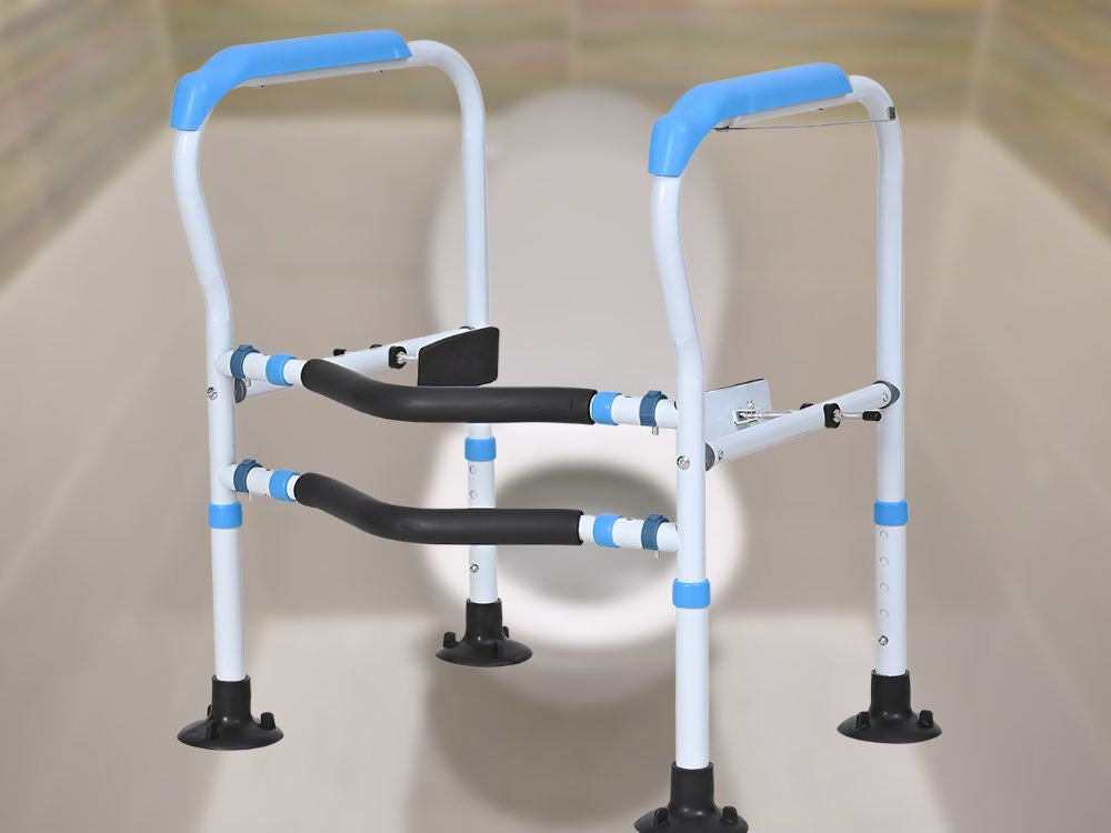 Tualeto rankena reguliuojamas turėklas stabilus senjorams