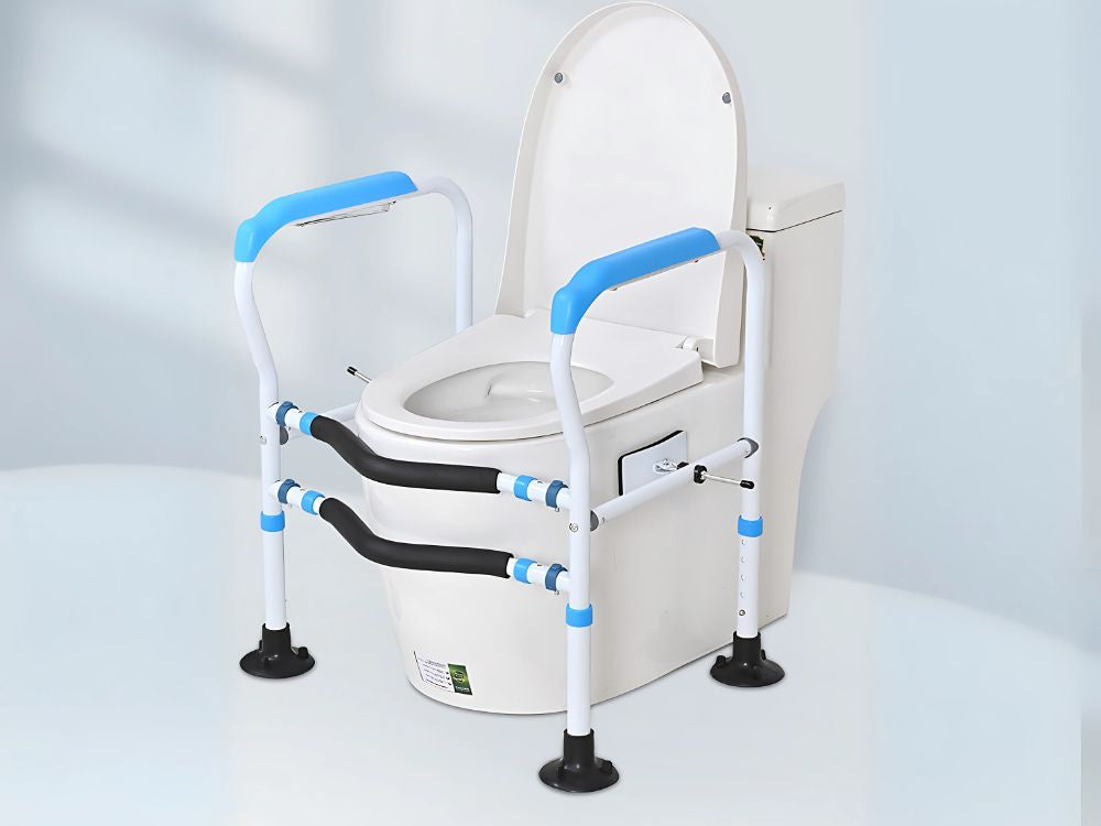 Tualeto rankena reguliuojamas turėklas stabilus senjorams