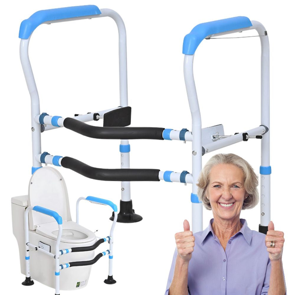 Tualeto rankena reguliuojamas turėklas stabilus senjorams