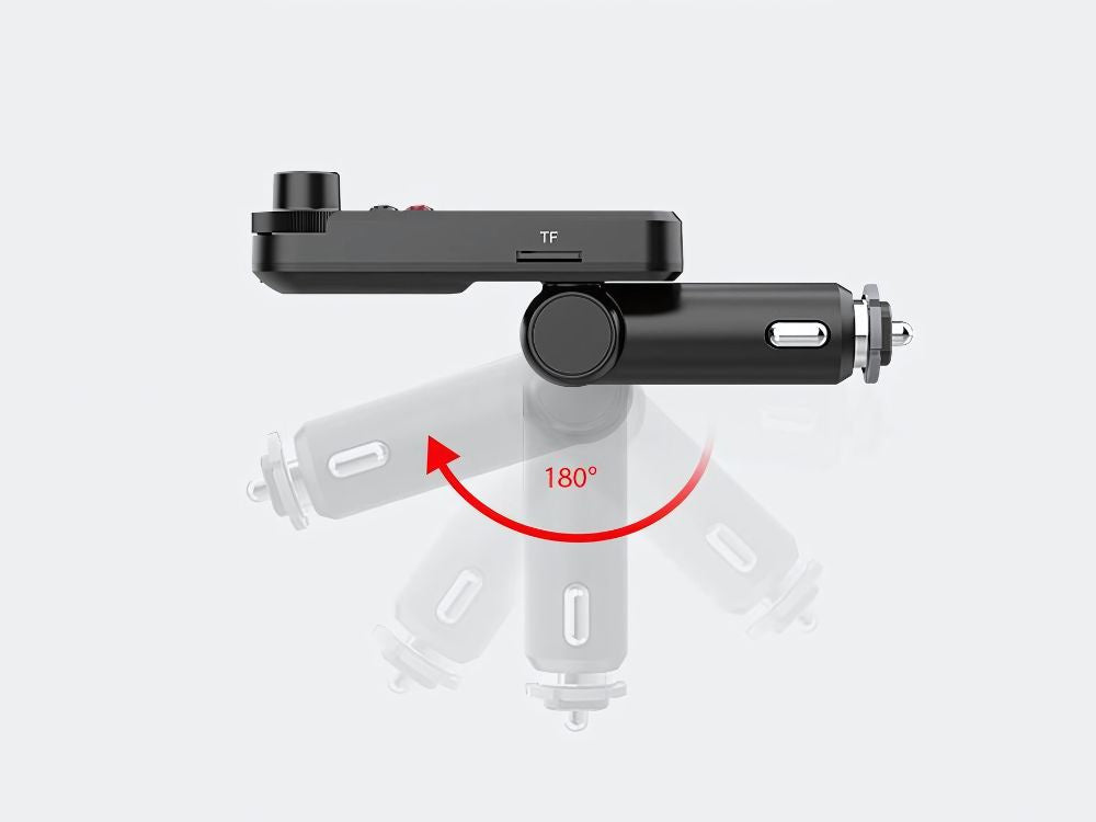bluetooth siųstuvas 5.0 fm garsiakalbis usb qc tf bass lcd 12-24v