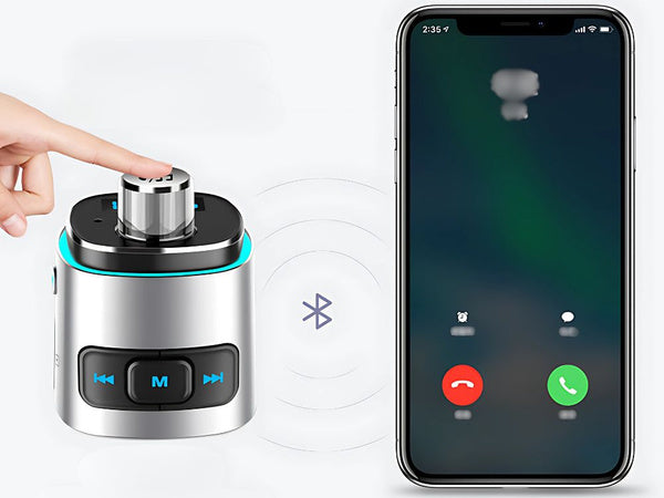 Bluetooth fm transmiteris automobilio įkroviklis fast 2x usb iluminacija