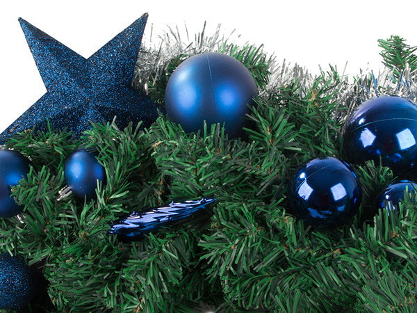 Kalėdinės eglutės puošmenos šventinė mėlyna blizganti žvaigždė 8 / 6 / 5